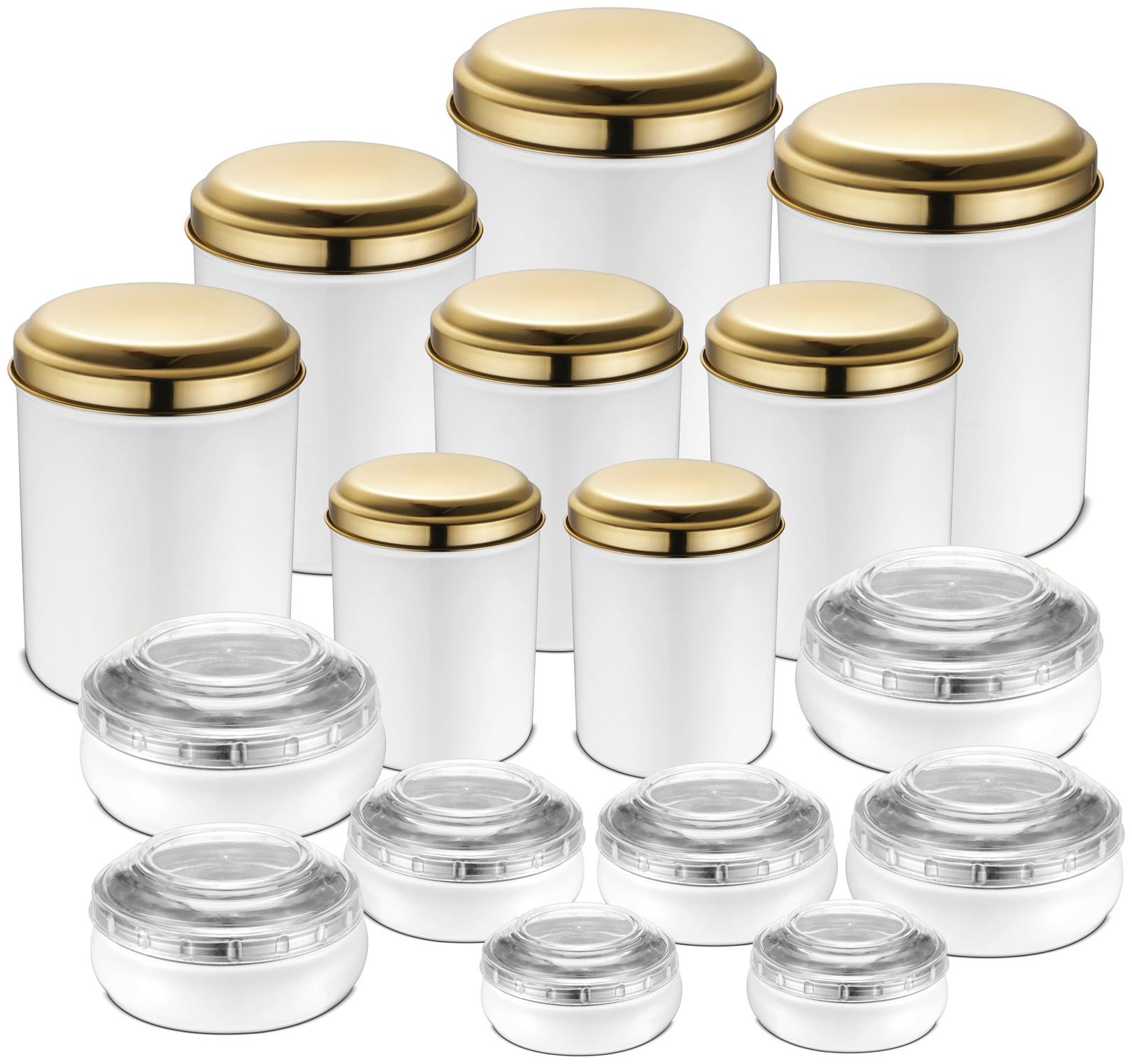 

JENSONS 13700 ml White Stainless steel Container Set - Set of 16