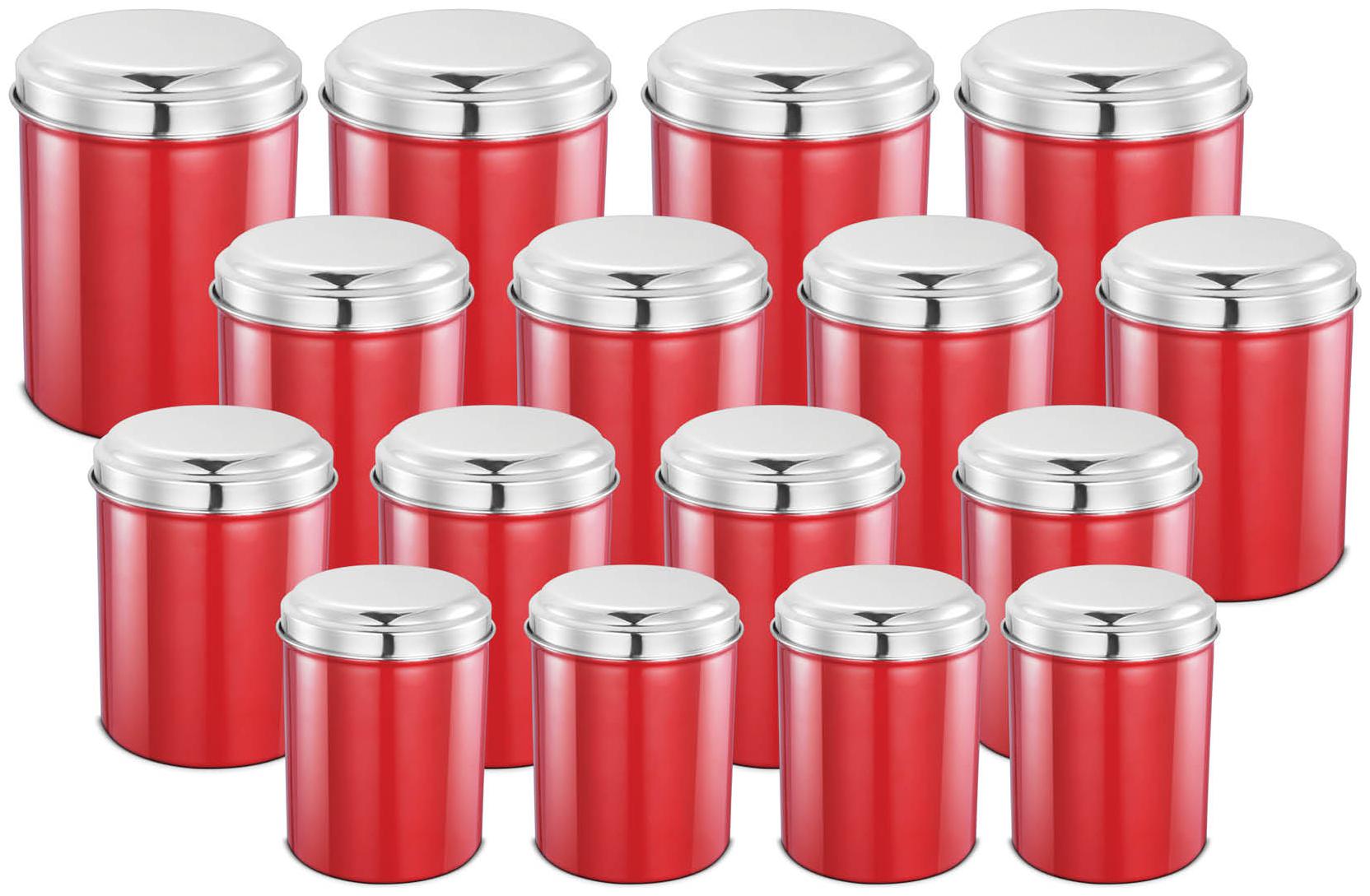 

JENSONS 20800 ml Red Stainless steel Container Set - Set of 16