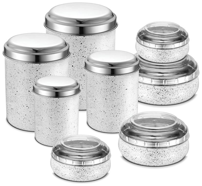 

JENSONS 6850 ml White Stainless steel Container Set - Set of 8