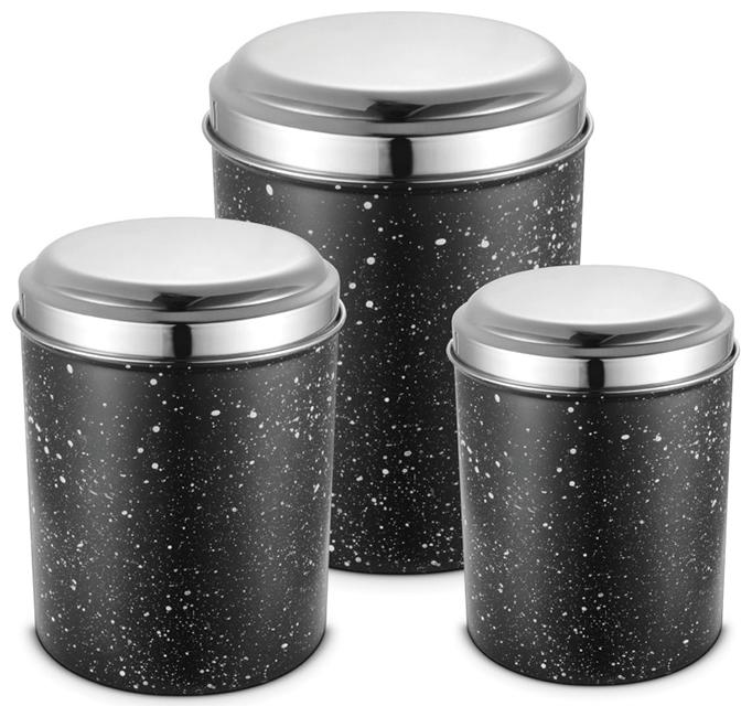 

JENSONS 3000 L Black Stainless steel Container Set - Set of 3