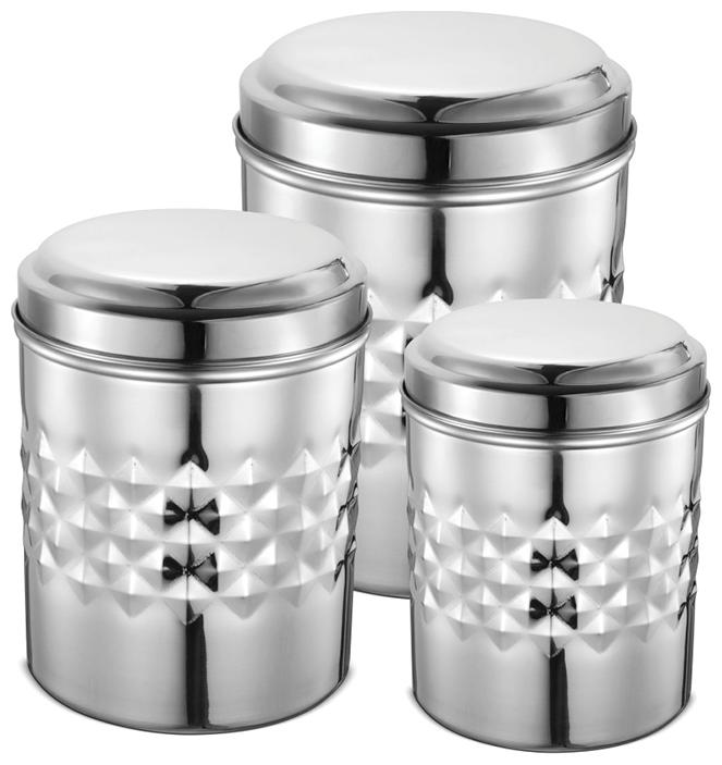 

JENSONS 3000 ml Silver Stainless steel Container Set - Set of 3