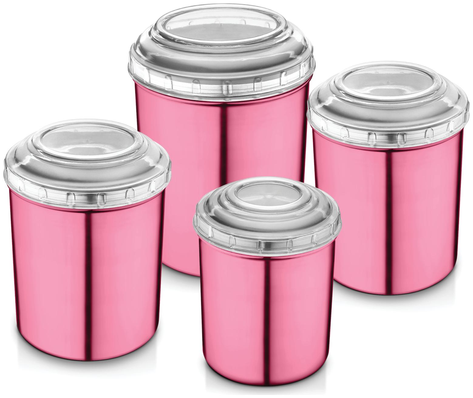 

Jensons Stainless Steel Container Sets Combos Pink Set of 4