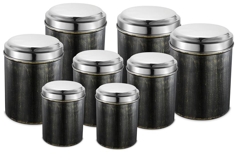 

JENSONS 10400 ml Black Stainless steel Container Set - Set of 8