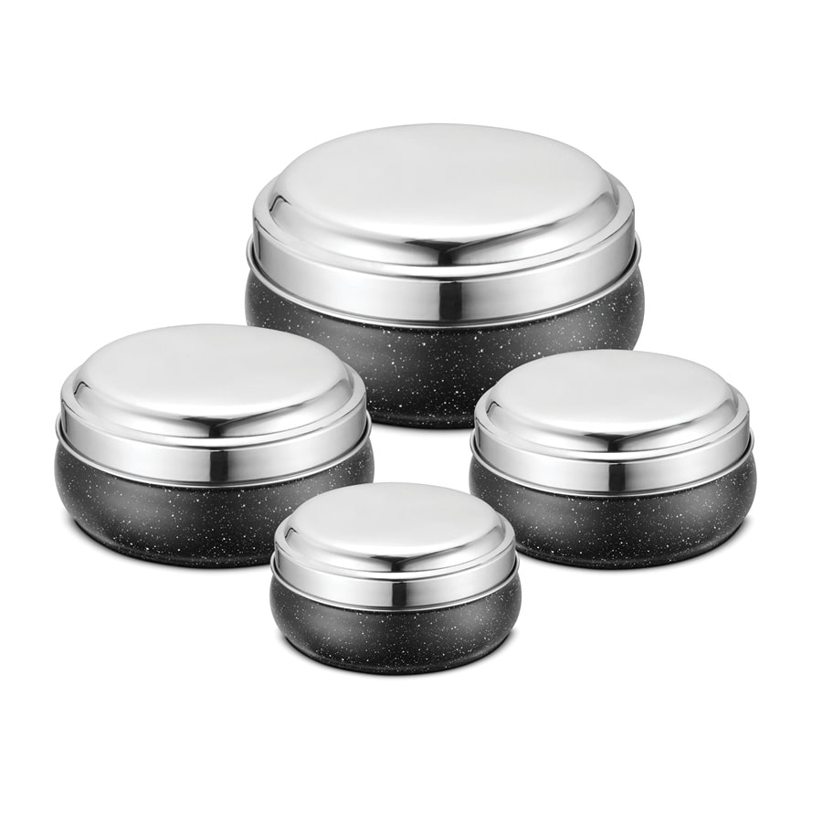 

JENSONS 1650 L Black Stainless steel Container Set - Set of 4