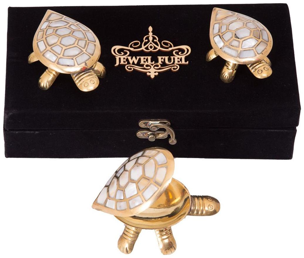 

JEWEL FUEL Brass 3 Wish Fulfilling Tortoise With Secret Wish Compartment Gift Set