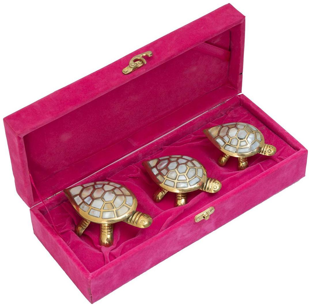 

JEWEL FUEL Brass Wish Fulfilling Tortoise With Openable Shell Gift Set
