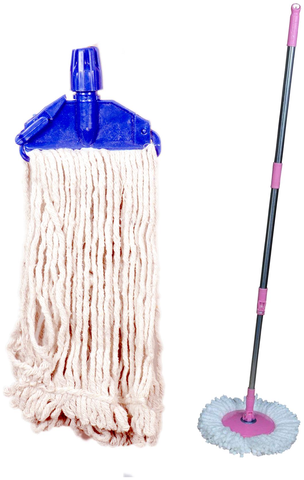 

Jianagm Stainless Steel and Plastic Mop Rod Stick with 1 Roll and Fit lopped Cotton Refills Set (Standard Size)