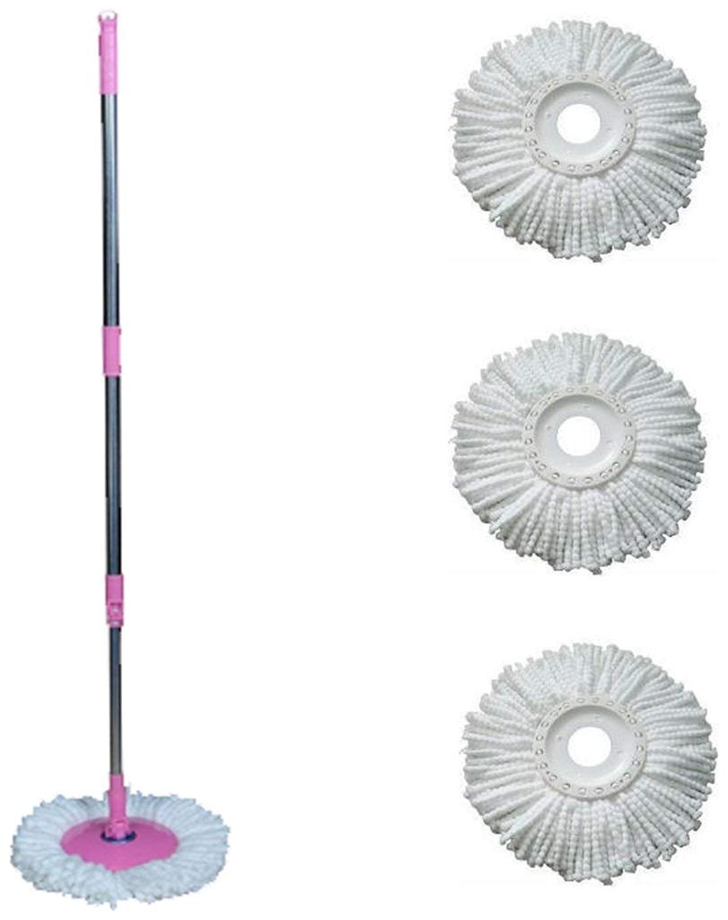 

Jianagm Stainless Steel and Plastic Mop with 360 Degree Rotating with Refills Set (Standard Size 3 Refill Free)