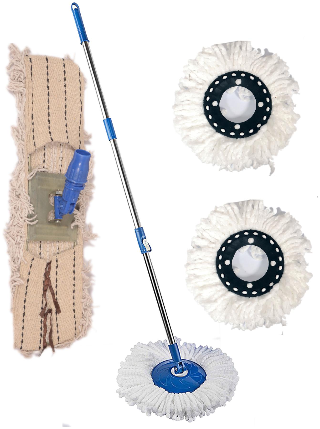 

Jianagm Universal Stainless Steel and Plastic Mop Rod Stick with 1 Deffirent Type Of Floor Control Refills Set (Standard Size 2 Refill Free)