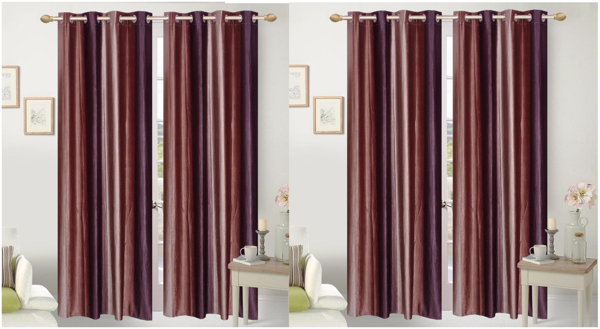 

Jim-Dandy Polyester Window Semi Transparent Brown Regular Curtain ( Rod Pocket Closure Plain )