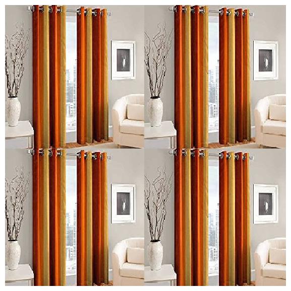 

Jim-Dandy Polyester Window Semi Transparent Orange Regular Curtain ( Rod Pocket Closure Plain )