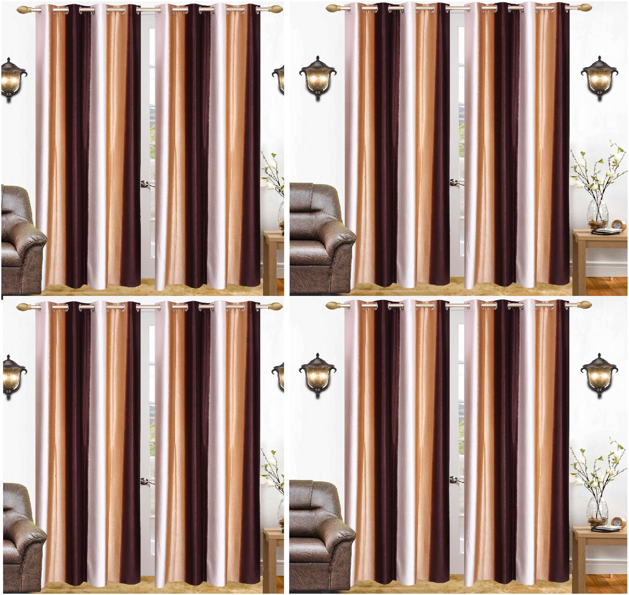 

Jim-Dandy Polyester Window Semi Transparent Brown Regular Curtain ( Rod Pocket Closure Plain )