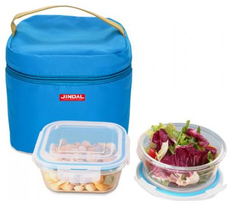 

JINDAL Blue Lunch bag ( Set of 2 1450 ml )