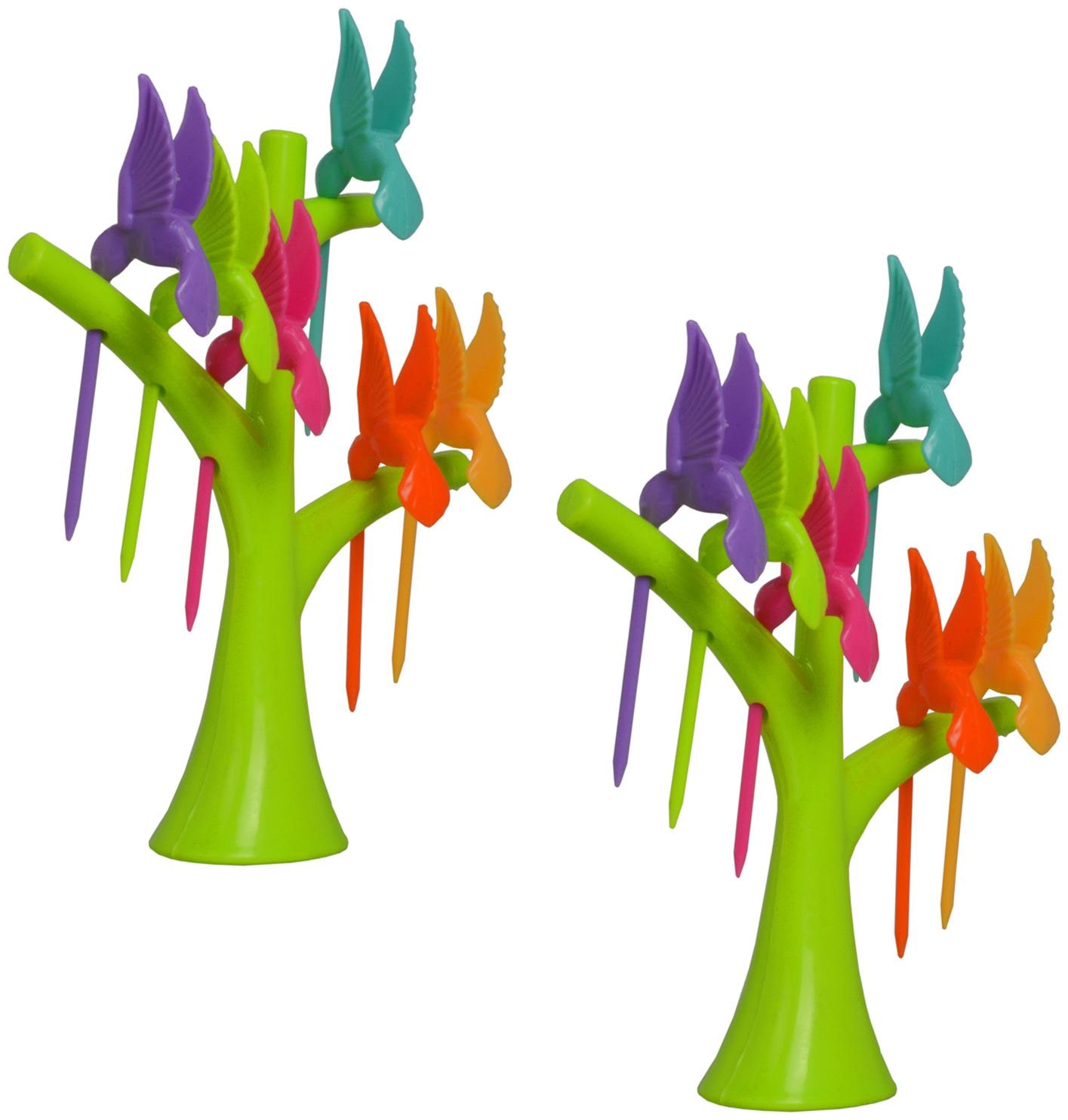 

JM 2-pc Stand and 12-pcs Bird Fruit Fork Set with Tree Stand - FK01