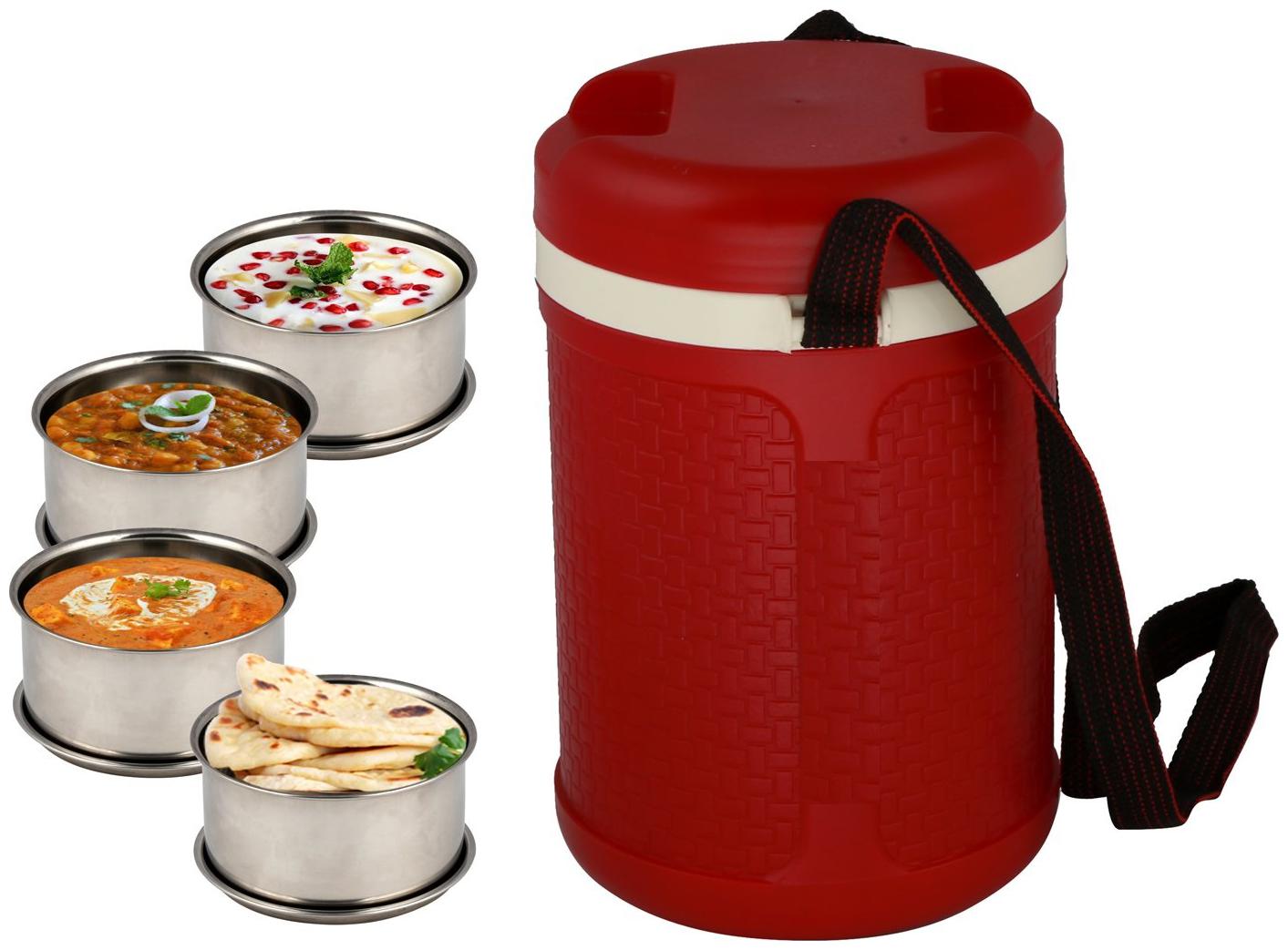 

JM GROUP Maroon Lunch box ( Set of 1 650 ml )