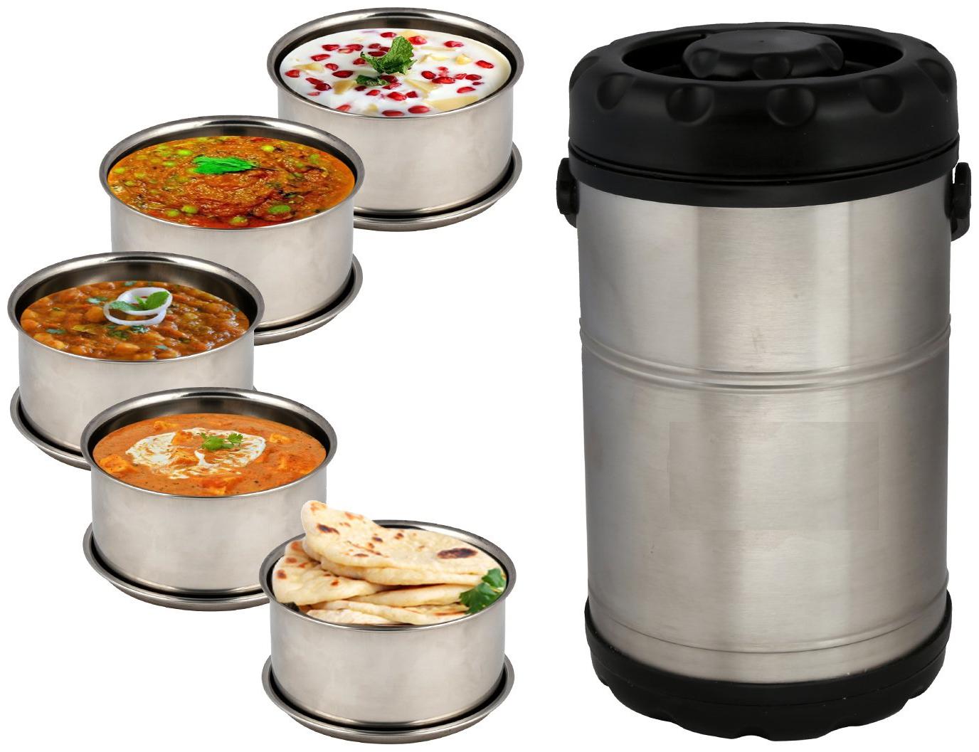 

JM GROUP Black Lunch box ( Set of 1 2700 ml )
