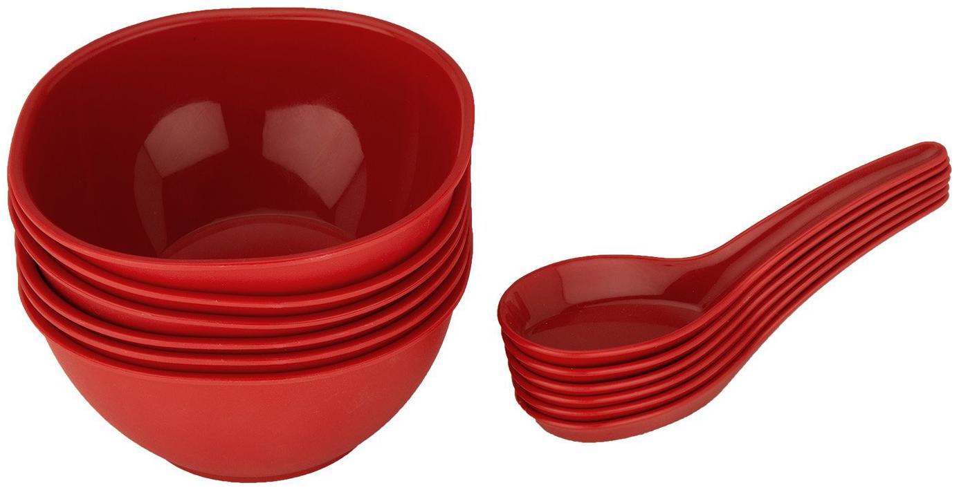 

JM GROUP Jaypee Plus Le Dinner Plastic Bowl and Spoon Set 12-Pieces