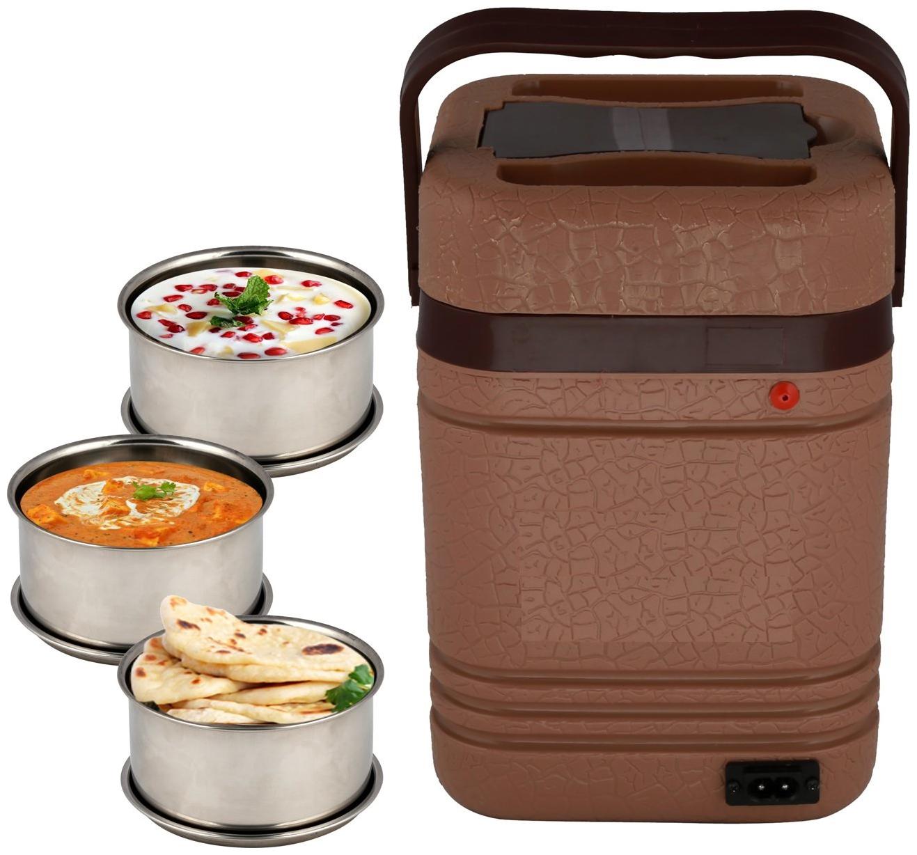 

JM GROUP Beige Electric lunch box ( Set of 4 900 ml )