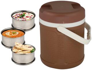 JM GROUP SLEEK 3 LUNCH BOX BEIGE JAYPEE PLUS