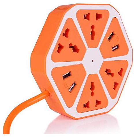 

JMO27Deals Three Pin Orange Extension Board ( 2 m 5 Socket 1 Switches)