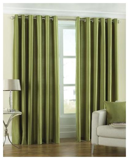 

JMT Polyester Window Semi Transparent Green Regular Curtain ( Eyelet Closure Solid )