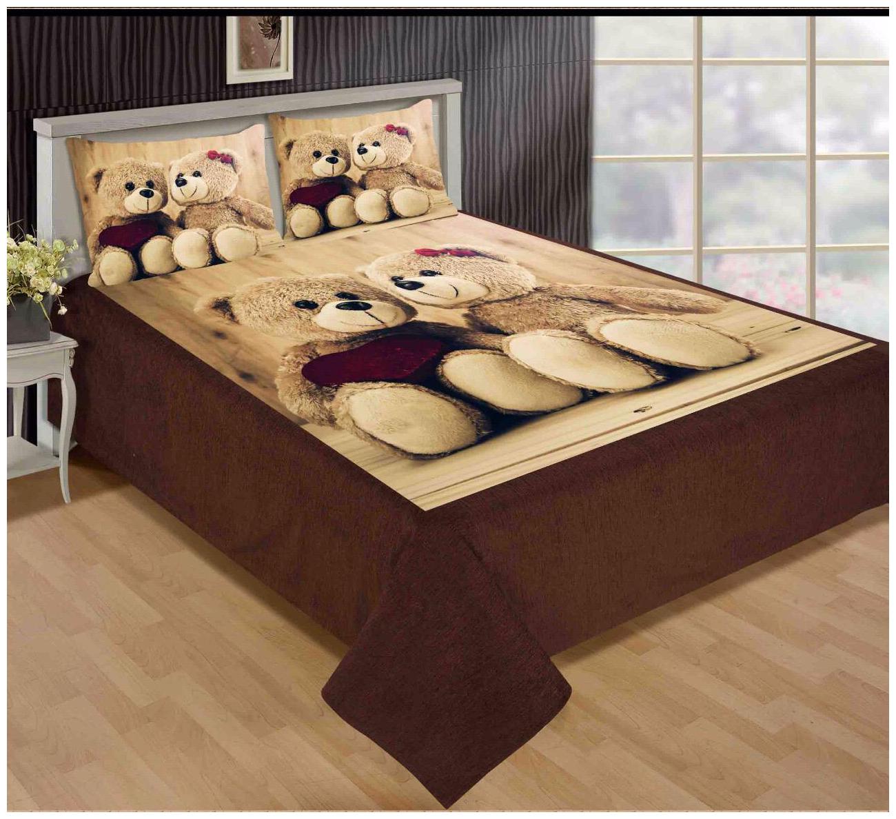 

JMT Velvet Printed Double Size Bedsheet 180 TC ( 1 Bedsheet With 2 Pillow Covers Multi )