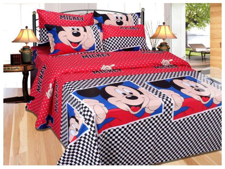 

JMT Cotton Printed Double Size Bedsheet 180 TC ( 1 Bedsheet With 2 Pillow Covers Multi )