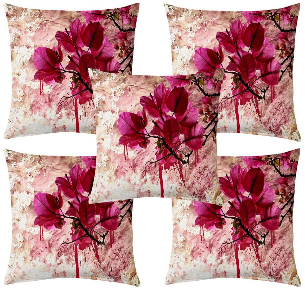 

Jmt Premium Quality Floral Cushion Covers Set Of 5