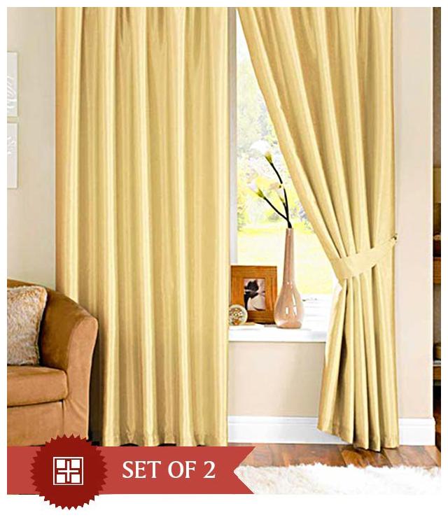 

JMT Polyester Door Semi Transparent Beige Regular Curtain ( Eyelet Closure Solid )