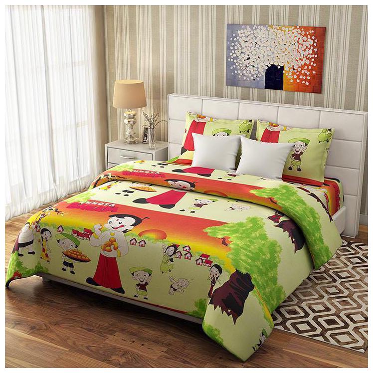 

JMT Cotton Printed Double Size Bedsheet 180 TC ( 1 Bedsheet With 2 Pillow Covers Multi )