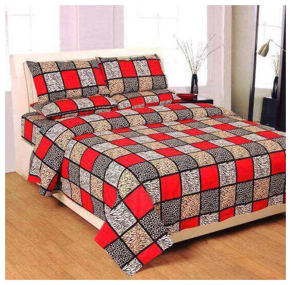 

JMT Cotton Checkered Double Size Bedsheet 180 TC ( 1 Bedsheet With 2 Pillow Covers Multi )