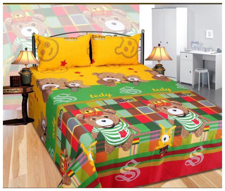 

JMT Cotton Printed Double Size Bedsheet 180 TC ( 1 Bedsheet With 2 Pillow Covers Multi )