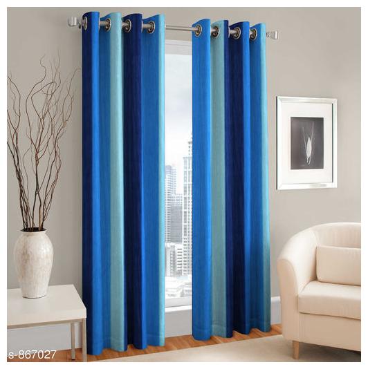 

JMT Polyester Window Blackout Blue Regular Curtain ( Eyelet Closure Plain )