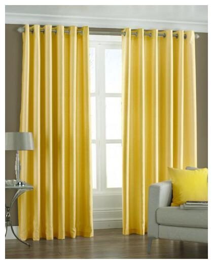 

JMT Polyester Long Door Semi Transparent Yellow Regular Curtain ( Eyelet Closure Solid )