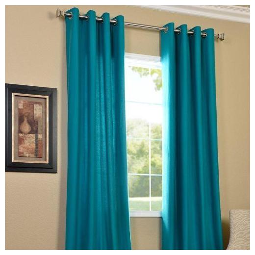 

JMT Polyester Window Semi Transparent Turquoise Regular Curtain ( Eyelet Closure Solid )