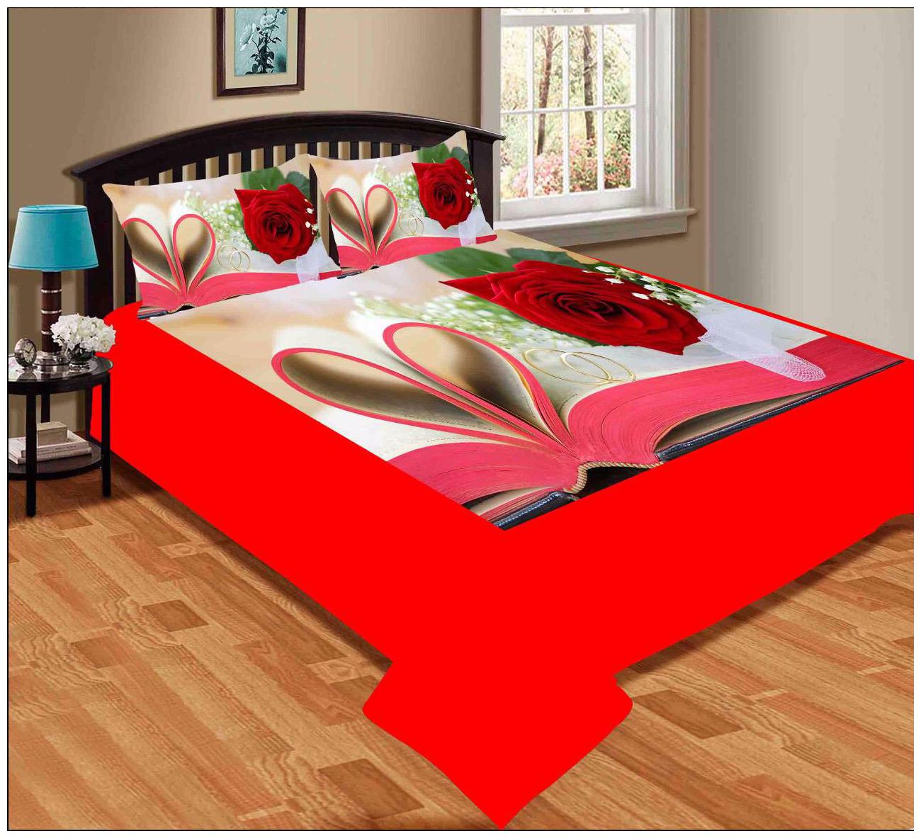 

JMT Velvet Printed Double Size Bedsheet 180 TC ( 1 Bedsheet With 2 Pillow Covers Multi )