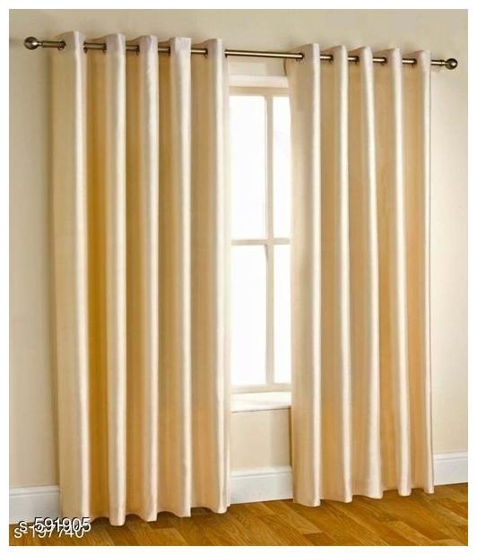 

JMT Polyester Long Door Semi Transparent Beige Regular Curtain ( Eyelet Closure Solid )