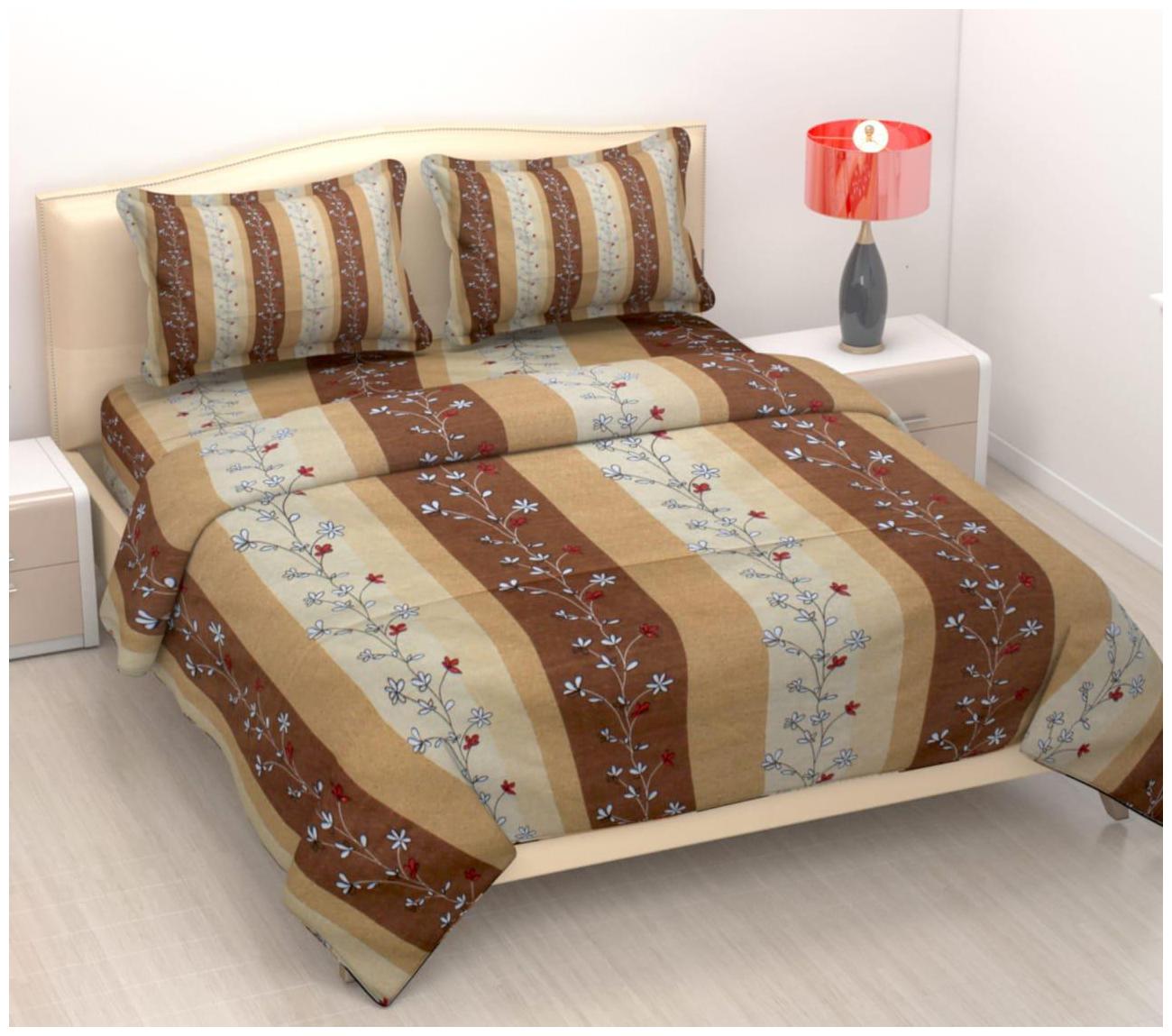 

JMT Cotton Floral Double Size Bedsheet 180 TC ( 1 Bedsheet With 2 Pillow Covers Multi )