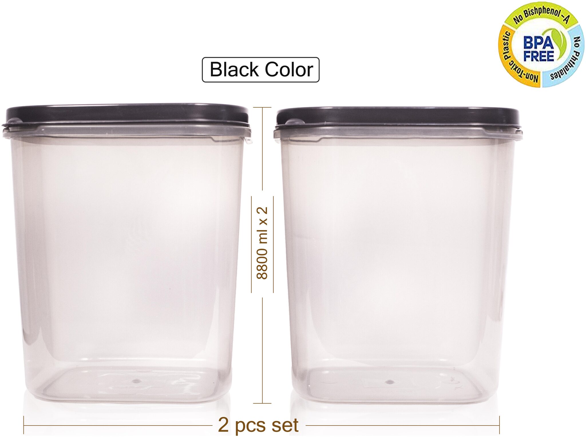 

JOYO KITCHEN CLASSIC CONTAINER 8800 ML ( SET OF 2 PCE ) SMOCK BLACK