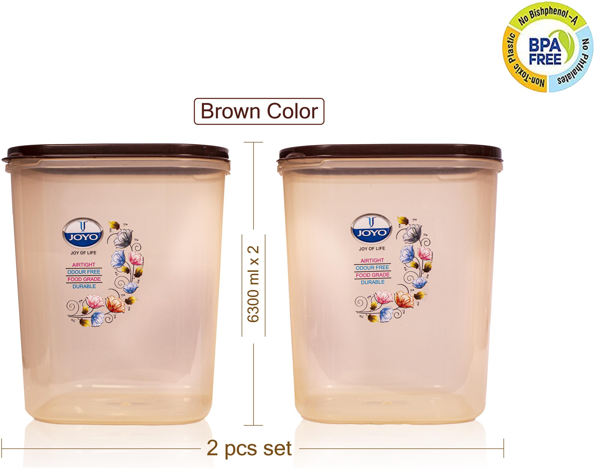 

JOYO KITCHEN CLASSIC CONTAINER 6600ML (SET OF 2 PCE) BROWN