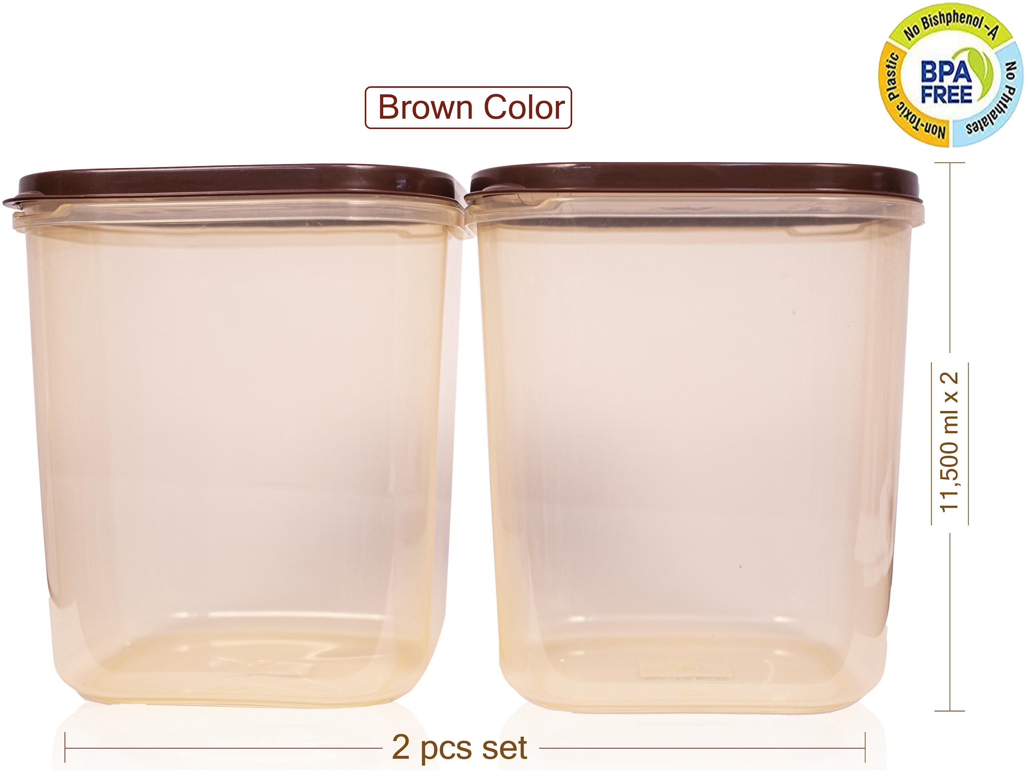 

Joyo 12000 ml Brown Plastic Container Set - Set of 2