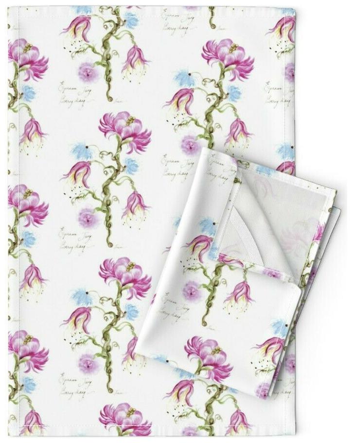 

Joyous Floral Express Joy Flowers Linen Cotton Tea Towels by Roostery Set of 2