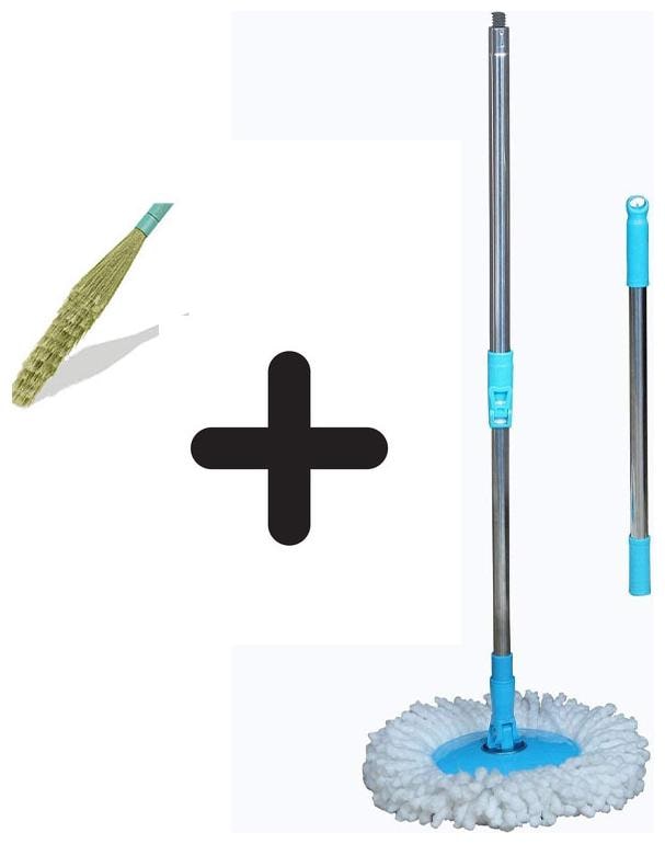 

Jungli Store Handle Mop Mop with Free Plastic Zero Dust Broom worth