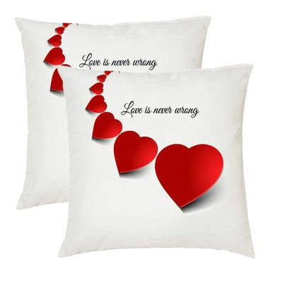 

Juvixbuy Love is never wrong Square Shaped Cushions Cover with Cushions filler set of 2 (12x12)