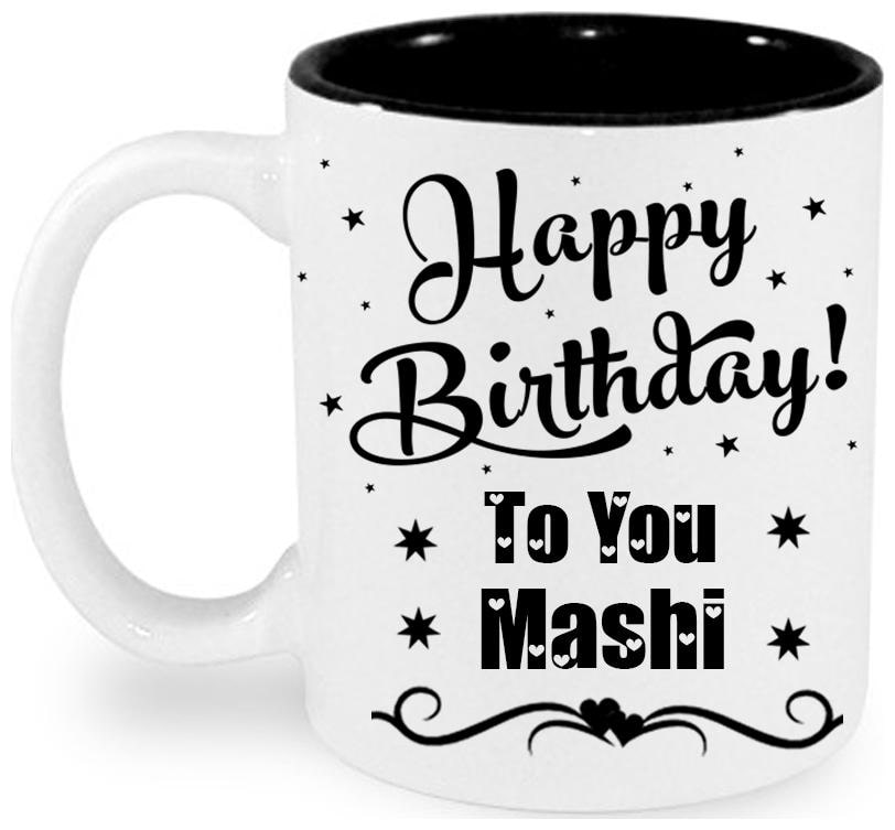 

Juvixbuy Printed Happy Birthday to you Mashi Inside Black Ceramic Coffee Mug