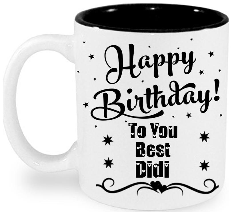 

Juvixbuy Printed Happy Birthday to you Best Didi Inside Black Ceramic Coffee Mug