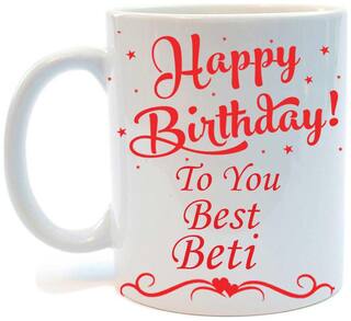 Juvixbuy Printed Happy Birthday to you Best Beti Colorful Ceramic Coffee Mug