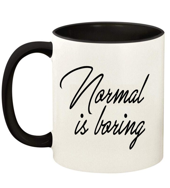 

Juvixbuy Printed Normal is boring Black Handle Ceramic Coffee Mug