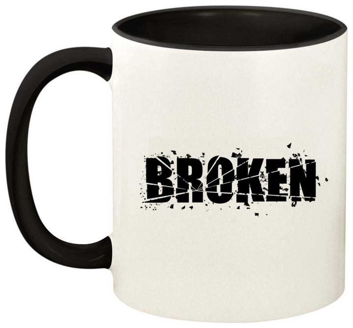 

Juvixbuy Printed Broken Inside Black Handle Ceramic Coffee Mug
