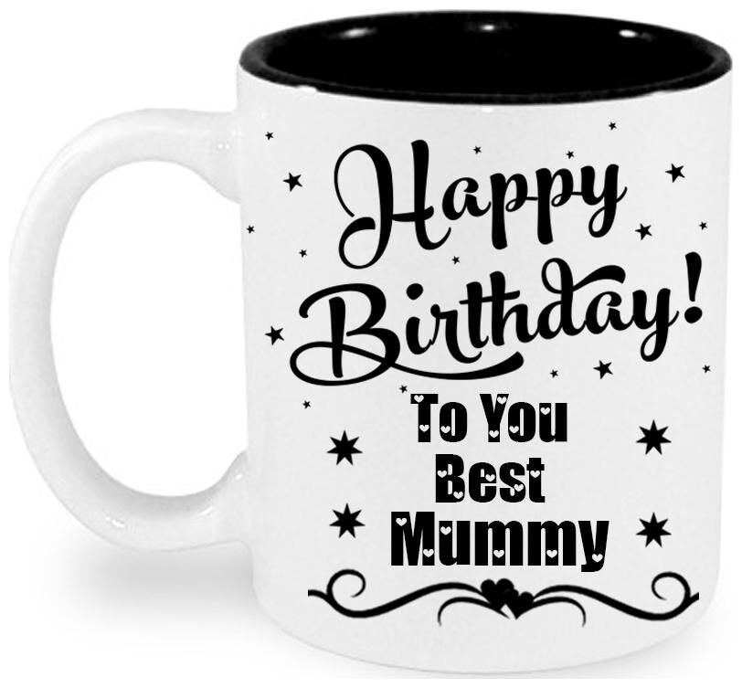 

Juvixbuy Printed Happy Birthday to you Best Appi Inside Black Ceramic Coffee Mug